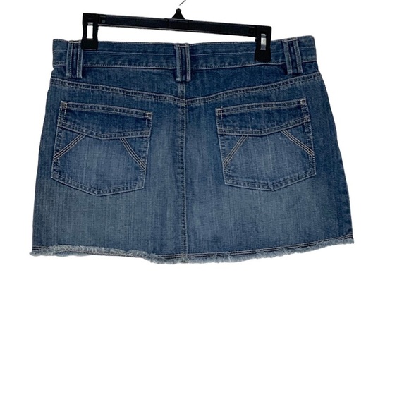 OLD Navy blue mini skirt with frayed hem. Size 10 - Picture 4 of 6